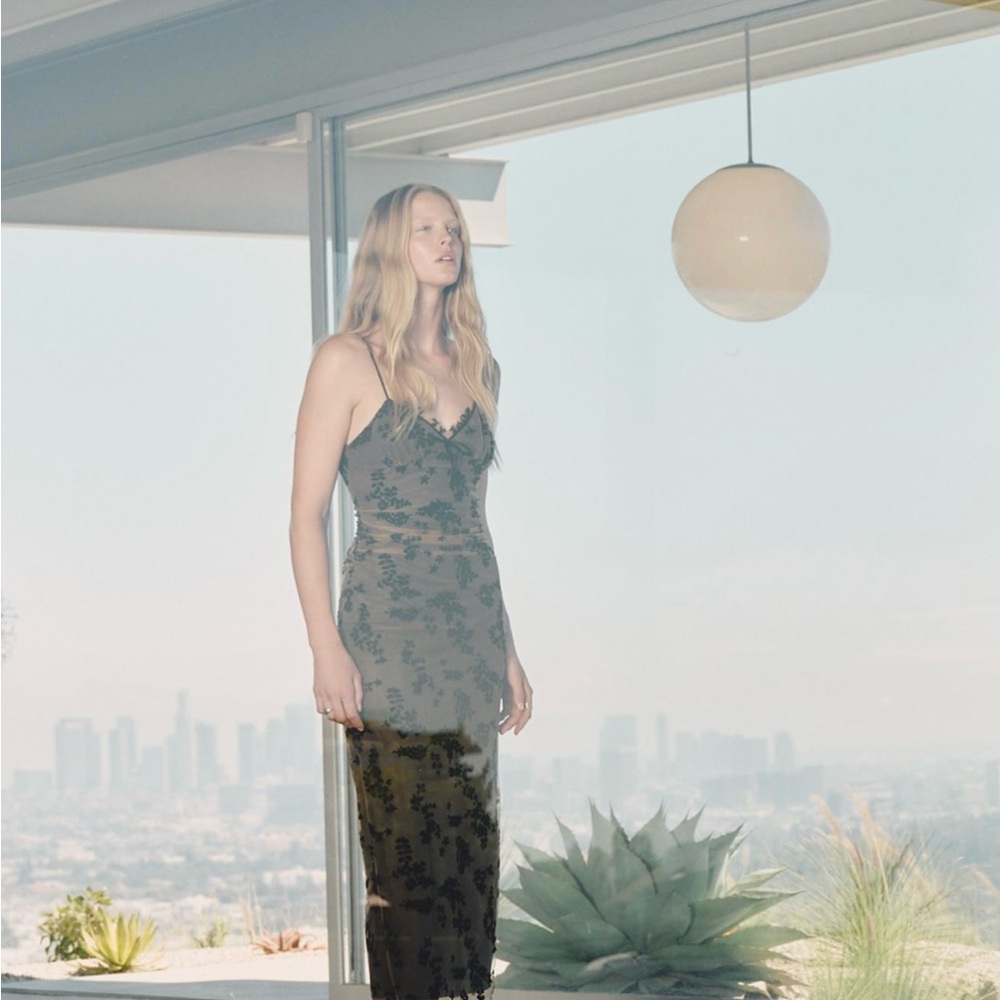 Zara Black Chemise with Spaghetti Straps